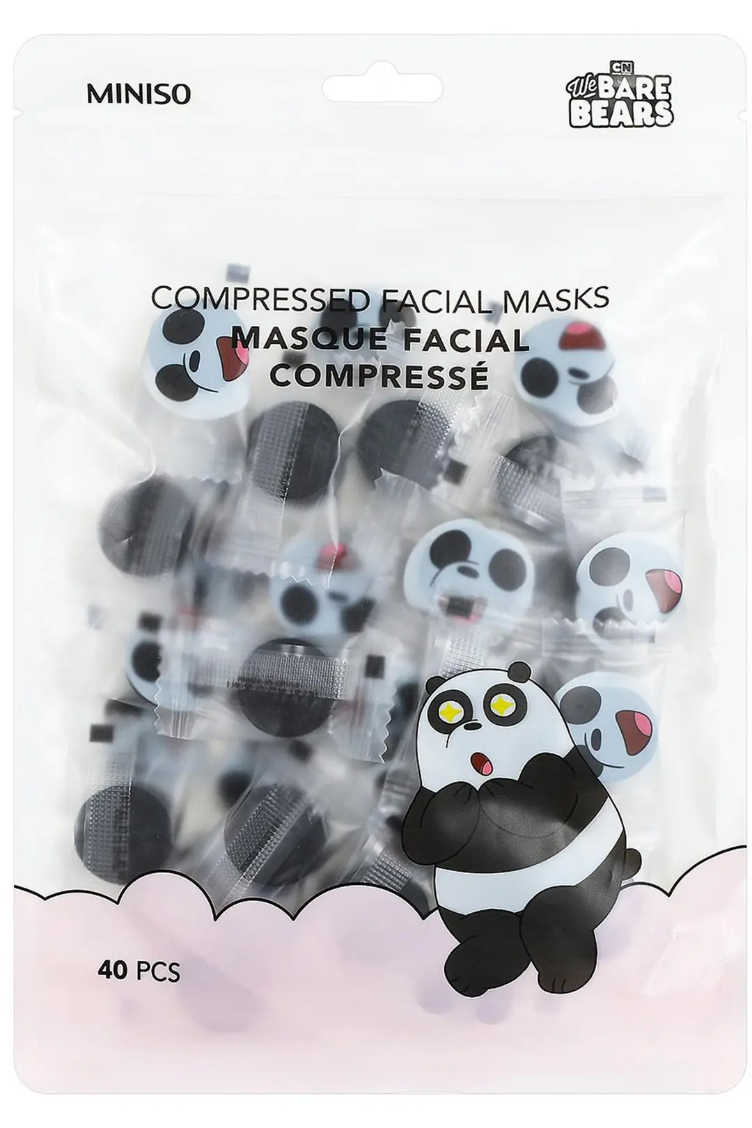 We Bare Bears Lisanslı Bambu Kömürlü Sıkıştırılmış Maske – 40 Quantity