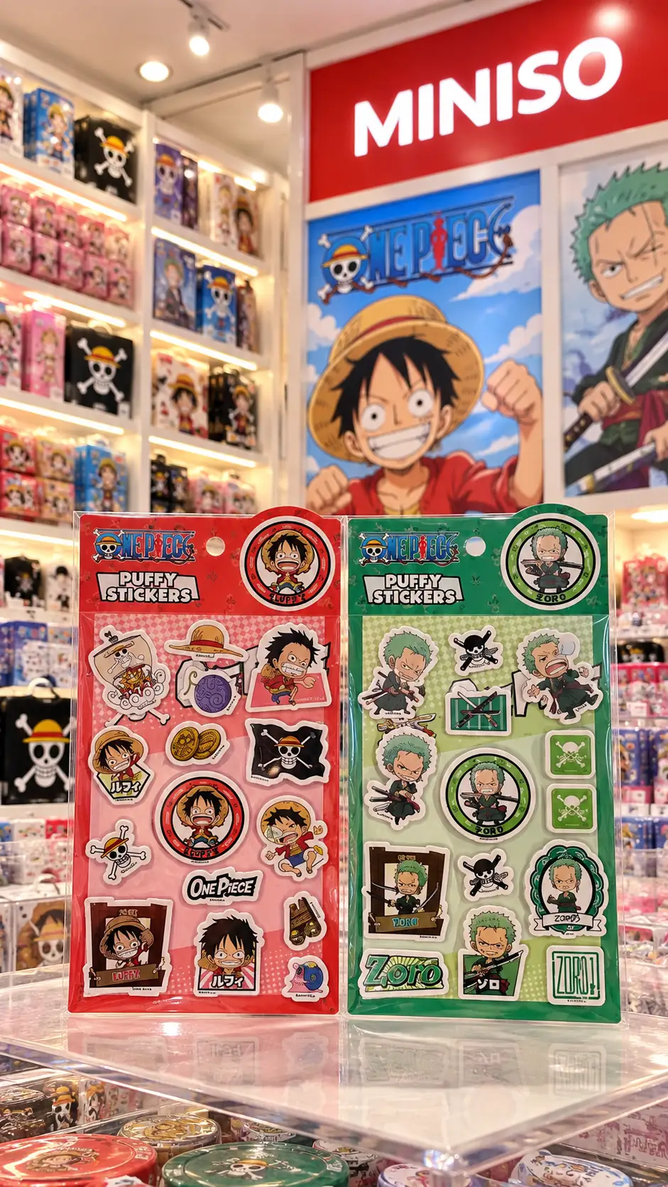 One Piece Lisanslı Parlak Kabartmalı Çıkartma – Luffy & Zoro 2 Model