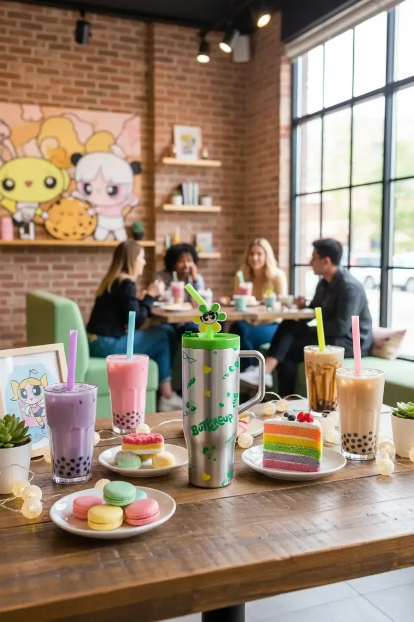 Powerpuff Girls Lisanslı Buttercup Pipetli Plastik Şişe 1250 ML 34 Cm