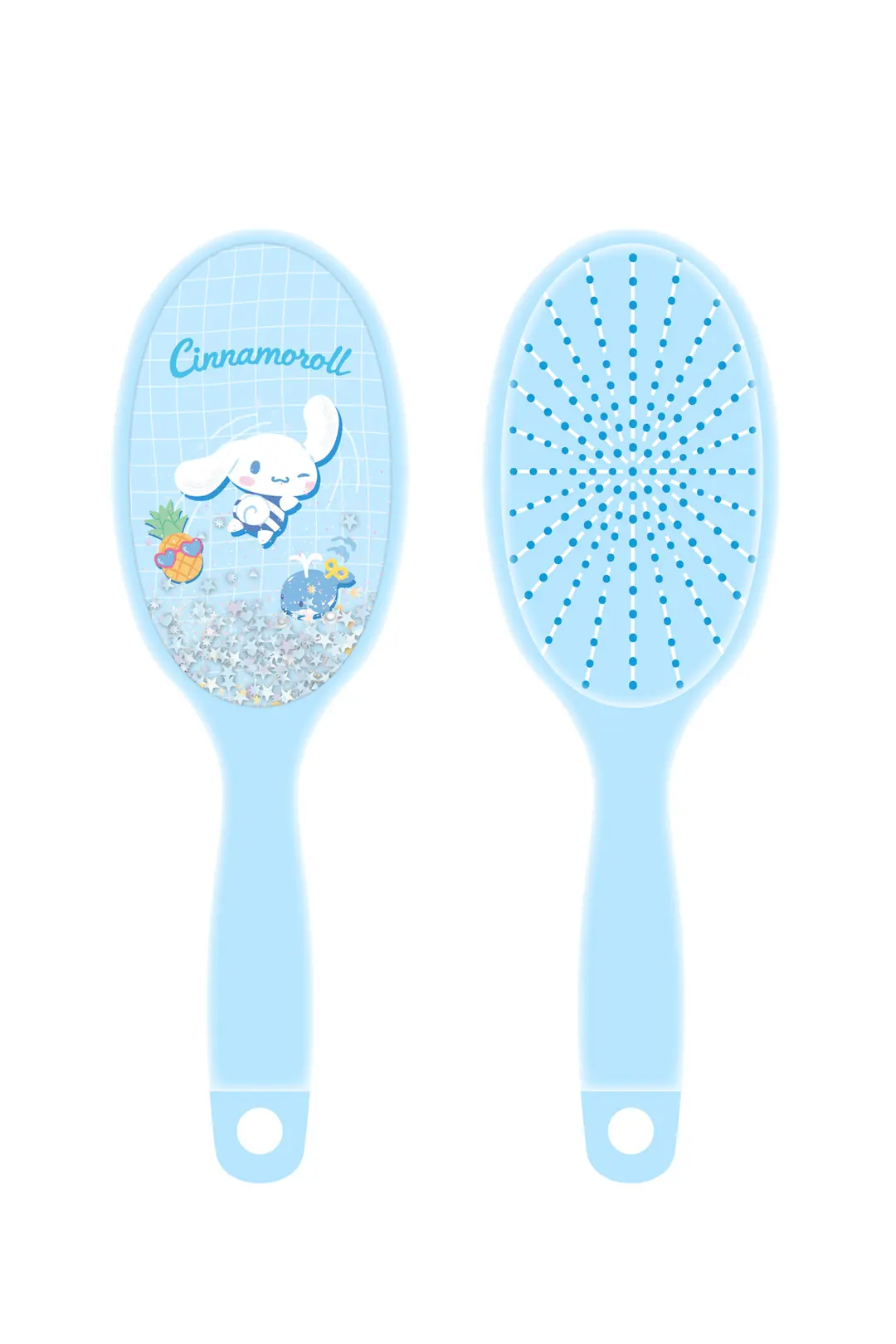 Sanrio Lisanslı Cinnamoroll Simli Oval Yastık Saç Fırçası – Yaz Koleksiyonu