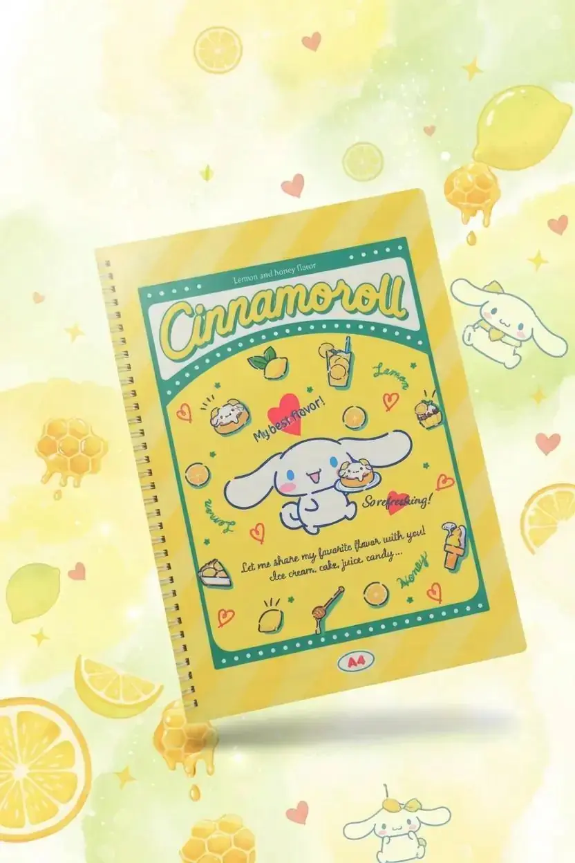 Sanrio Lisanslı Cinnamoroll Retro Koleksiyonu A4 Spiral Telli 60 Sayfa Defter