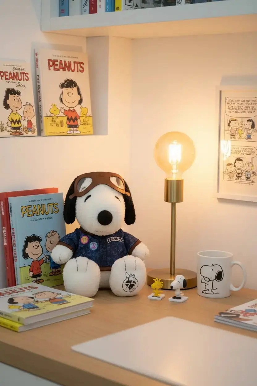 Peanuts Lisanslı Snoopy Oturan Peluş Oyuncak – 75. Yıl Koleksiyon Tasarımı